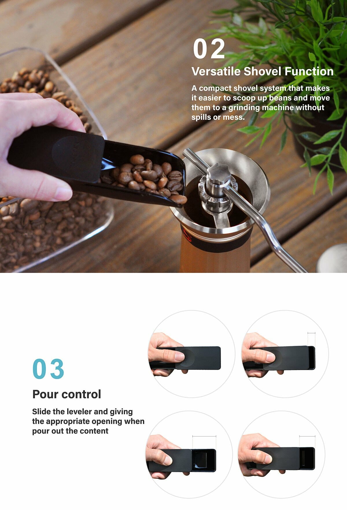 Ankomn 2-in-1 Brew Scoop, Coffee Measuring Spoon, Dual Function