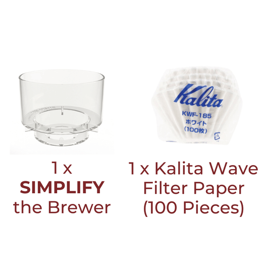 PROMO 1: SIMPLIFY the brewer + Kalita Wave Filter Paper 185 (100 pcs)